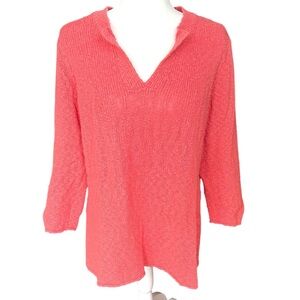 Tommy Bahama women’s large coral v-neck sweater lightweight